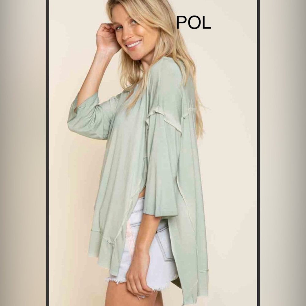 BP215-9💚NEW! POL perfect in Mint Asymmetrical Tunic designed2stun on casual days - Picture 10 of 11